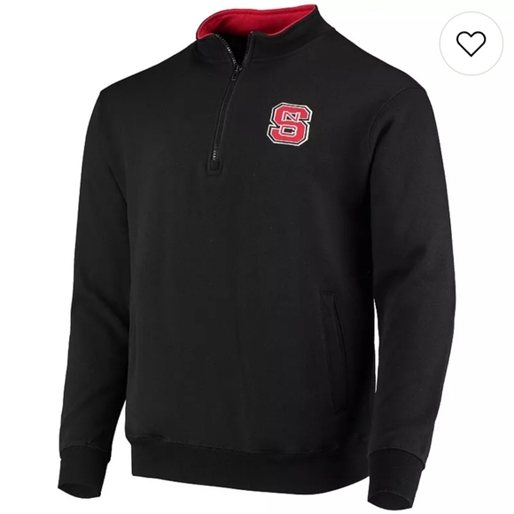 Men's Colosseum Black NC State Wolfpack Tortugas Logo Quarter-Zip Jacket Sz XL - Picture 2 of 6